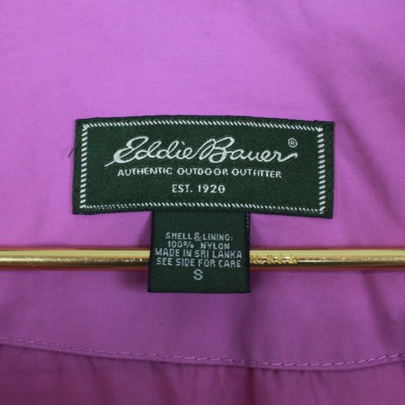 Eddie Bauer Purple Nylon Lightweight Waterproof Hooded Rain Jacket Size S - Picture 6 of 8
